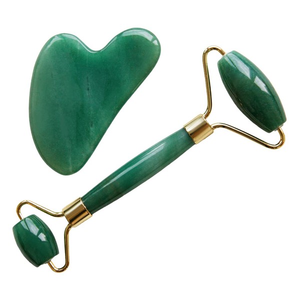 Face Roller and Gua Sha Stone Massage Set in 2