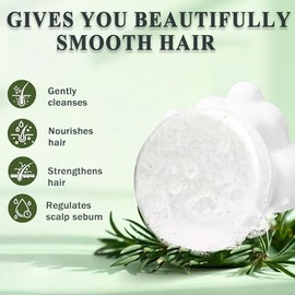 Paquete de 3 barras de champú para el cabello de romero, barras de champú sólido para el cuero cabelludo, control de aceite natural y anti pérdida de 