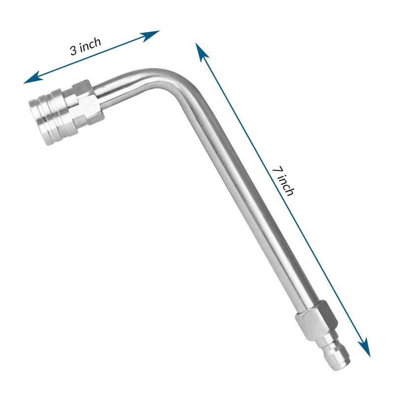 CHAVOR Pressure Washer Gutter Rod, 7 inch 90 Degree Curved