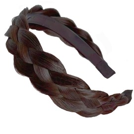 Diadema de 4 hebras de pelo sintético trenzado diadema trenzada con dientes banda para el cabello accesorio de belleza