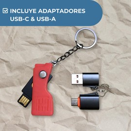 HOLDTAG Yubikey Case with Key Ring and Adapters | Compatible with YubiKey 5 NFC and 5C NFC | Shockproof and Heavy Duty Protection | Yubico Case | Cover | Portable Case (No Security Key Included), red