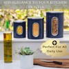 Mixpresso 3 Piece Blue Canisters Sets For The Kitchen, Jars
