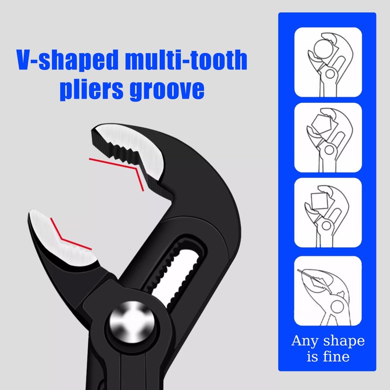 VINSPIRE Adjustable Pliers Wrench, Multi-Function Adjustable Spanner, Self-Adjusting Jaw Pliers,Dual