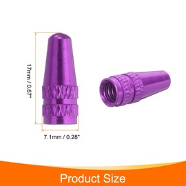 sourcing map 8pcs Bike Valve Caps Anodized Aluminum Road Bicycle Air Tire Valve Caps Dust Caps for MTB Road Racing Bicycle, Purple