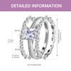 925 Sterling Silver Square Solitaire Ring and Milgrain Eternity Bands