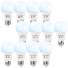 GLOWNOVA 12-Pack Cool White LED Bulbs - Revitalize Bedroom & Living Area Spaces, 60W Equivalent, 6500K, 9W, 15000-Hour Lifespan, E26 Socket