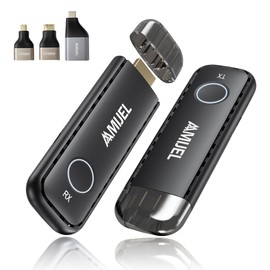 𝟐𝟎𝟐𝟓 𝐔𝐩𝐠𝐫𝐚𝐝𝐞 Wireless HDMI Transmitter and Receiver, Plug & Play with 3 HDMI Adapters, 98FT/5GHz HDMI Wireless Extender for Monitor, HDTV, Streaming Video/Audio, Camcorders, Laptop,Projetor