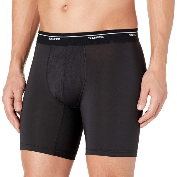 Soffe MJ Men's Compression Boxer Brief, Black, Small