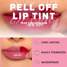 Lip Stain Peel Off Lip Stain Lip Tint, Long Lasting Tattoo Color Lip Gloss Waterproof Transfer Proof Matte Finish Lip Tint Stain Non-stick Cup Liquid Lipstick Lip Makeup For Women Girls