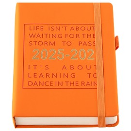 2025-2026 Diary A5 Page a Day from July 2025 to June 2026,Full Year Daily Planner with Colorful Monthly Tabs,Hardcover Academic Diary 2025-2026 with Inner Pocket,Bookmark (Orange)