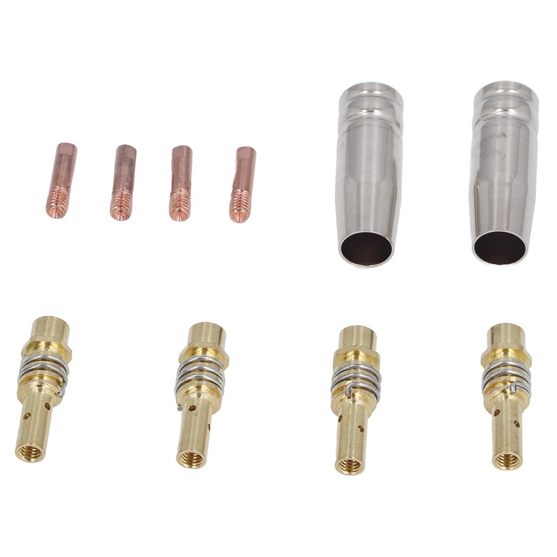 MIG Welding Consumables Kit Copper Contact Tips Connecting Rods Nozzle