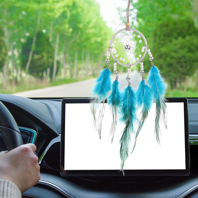 sourcing map 2pcs Dream Catchers with Crystal Beads Wall Decor