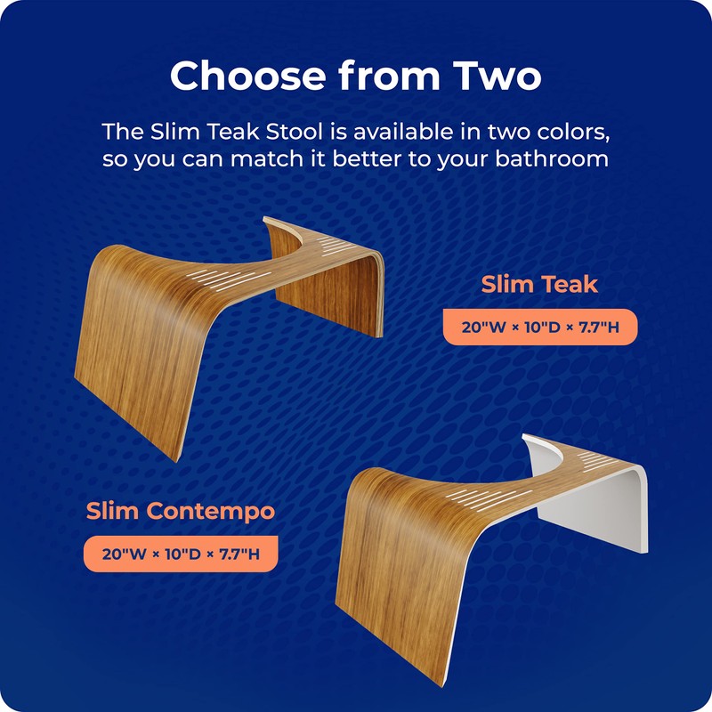 Squatty Potty Slim Teak Toilet Stool - 7-inch Height |