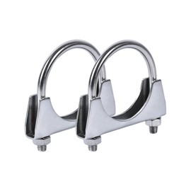 JNNJ Pack of 2 Exhaust Clamps, Pipe Clip U-Bolts, Exhaust Clamp, Pipe Clamp, High Performance U-Clamp Holder for Exhaust Mounting Clamp