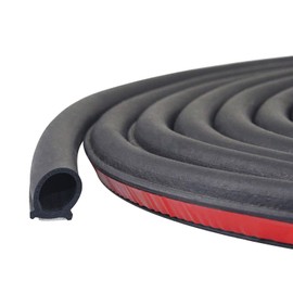 Storystore Universal Automotive Car Door Seal Strip D-Shape Self-Adhesive Weather Stripping for Car Truck Door Window Soundproof Noise Insulation Sealing (11/20" (W) x 11/20" (T) x 39.4' (L))
