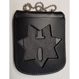 Cobra Tufskin California CHP Recessed Cut-Out 3-inch 7-point Star/ID Neck Holder with Chain