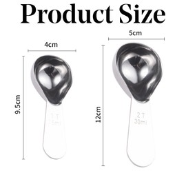 Stainless Steel Coffee Scoop-2 Pack Measuring Coffee Spoon (15ML and 30ML),Exact Measuring Spoon for Coffee,Sugar and More (15ml+30ml)