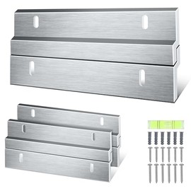 Houseables French Cleat Hanger, Mirror Hanging Kit, Mirror Hanging Hardware, Heavy Duty Picture Hangers, Mounting Bracket, Z Clips, Z Brackets for Wall Mounting, Aluminum, Metal, 50 LBS, 6 in, 3 Pair