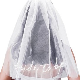 starfa lab Bride To Be Embroidered Veil for Bachelorette Party,Bach Party Favors Accessory,White Head Peace for Bridal Shower Engagement
