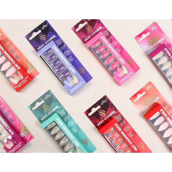 Chonor 4-in-1 Photochrome & Thermochrome Mandel Press On Nails Nägel