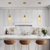 LBSQJ Glass Pendant Lights Kitchen Island 2 Pack 5.9" Amber