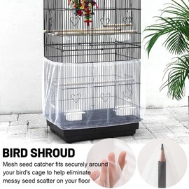 COYUN Pack of 1 Bird Cage Cover, Adjustable Bird Cage Net, Cage Cover, Ventilated, Bird Cage Protective Net Mesh Skirt, Covers for Bird Cages, Soft Stretch Bird Cage Net Cover