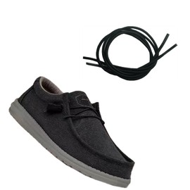 DECKER Elastic Shoelaces Strings No tie shoelace Replacement Laces for Hey Dude Shoes (Black, 14"(36 cm))