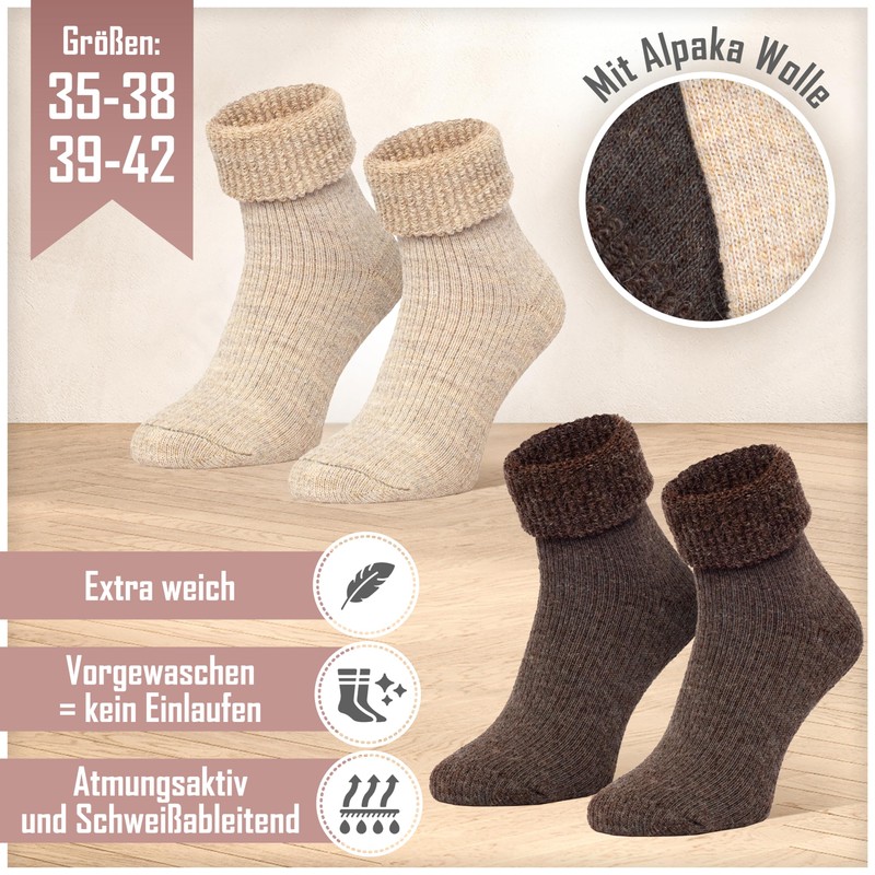 MOUNTREX® Alpaca socks, wool socks for men and women, winter