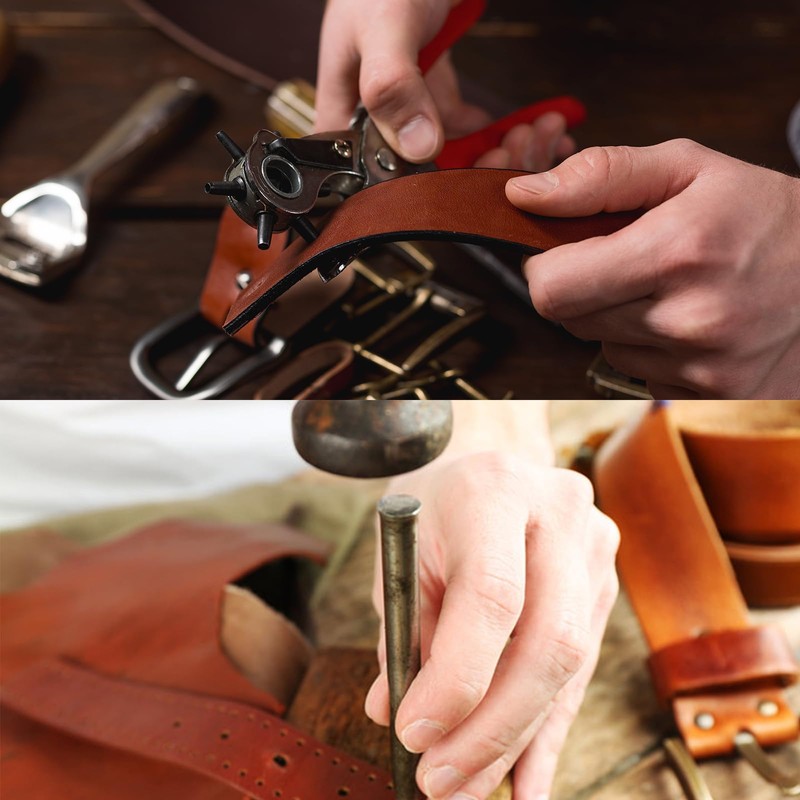 sourcing map 8Pcs Brass Chicago Screw, 8mm Concave Leather Rivets
