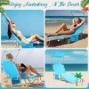 wenqik 2 Pcs Foldable Beach Lounge Chair with 360° Canopy