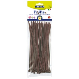 tenax Fix-Tie L Multi-purpose Plastic Cable Ties Brown 20cm Length Pack of 50