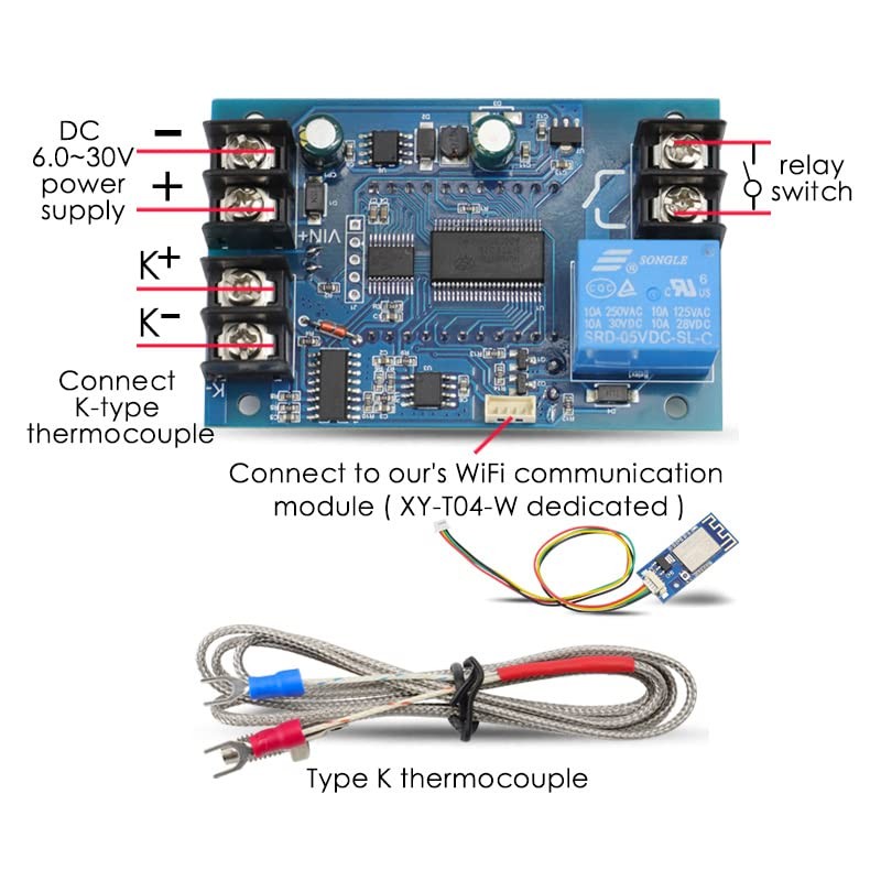 Hsthe Sea Digital Temperature Controller 99°C~999°C DC6-30V Thermostat Control Switch