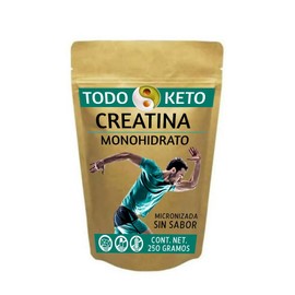 Creatina Monohidratada TODO KETO Micronizada Pura Sin Sabor 250 g Deportiva