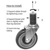 DuraSteel 1-1/2" Expanding Stem Caster with Side Brake for Commercial