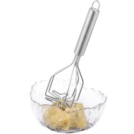 Navaris 2in1 Stainless Steel Potato & Bean Masher - Mix & Mash Kitchen Tool for Mashing Potatoes, Avocado, Beans - Ergonomic Handle & Easy to Clean - Multi-Purpose Food Smasher