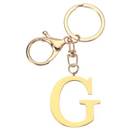 PATIKIL Initial Letter Key Chain, Letter A-Z Keychain Initials Keyring Cute Metal Alphabet Keyrings for Keys Handbag Backpack, Golden (G)