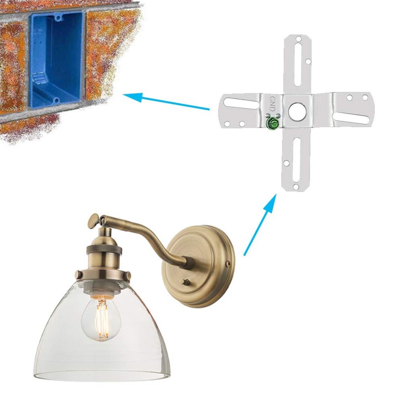 ECUDIS 4" Cross-Shaped Universal Light Fixture Crossbar, Lighting Crossbar with
