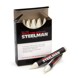 Steelman White Tire Marking Crayons for Mechanics, Mark Tire Damage, Box of 12