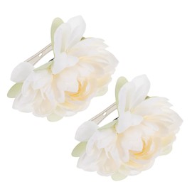 WOONEKY 2 x curtain flower clips, decorative curtain holders for curtains with ruffle tape, flower-shaped curtain tiebacks for living room and children's room