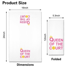ZBBFSCSB Queen of The Court Funny Kitchen Towels, Funny Kitchen Stuff for Women, Birthday Housewarming Gifts for Hostess, Mom, Sister, Aunt, Grandma, Pickleball Lover