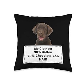 Funny Shedding Dog Chocolate Lab Throw Pillow, 16x16, Multicolor