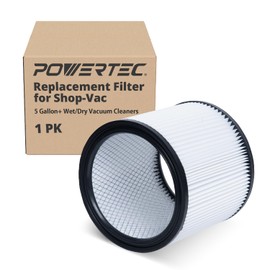 POWERTEC Replacement Shop Vacuum Filters for Shop Vac 90304, 90350, 90333, 903-04-00, 9030400, Cartridge Shop Vacuum Filter for Shop Vac most 5 Gallon and Above Wet/Dry Vacuums, 1 Pack (75080)