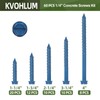 60 PCS 1/4" Blue Hex Washer Head Concrete Screws Anchor