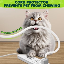 REFLYING 3 Metres, 8 mm Self-Winding Cable Sleeve, Can Hide 1 Wire, Cable Protector for Dogs, Cats, Prevent Pets from Chewing on Cables, Stretchy Braided Cable Cover, White