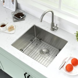 Bar Sink - PEPO 21 x 18 Inch Undermount Kitchen Sink, 16 Gauge Stainless Steel Single Bowl Small Kitchen Sinks, High-end Handmade Square Small Wet Bar Sink RV Sink, Bar or Prep Sink, Outdoor Sink