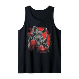 Boxing Rhino Boxing Gloves Kickboxing Funny Boxer Rhinoceros Tank Top