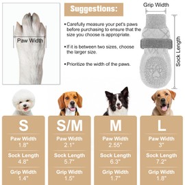 BEAUTYZOO Reflective Anti Slip Dog Socks to Prevent Licking Paws,Dog Shoes for Hot Cold Pavement Hardwood Floors,Anti Twist Paw Protectors Double Sided Thick Grips,Small Medium Large Senior Dogs Boots