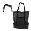 Mesh Beach Bag Multifunction Mesh Design Top Zipper Keep Freshness