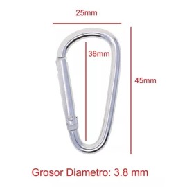 Estuchelandia 3 Piezas Bandola Gancho Mosqueton Aluminio Camping Llavero