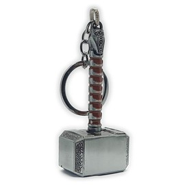 Thor Hammer Mjolnir Keyring Ornament 100g each Exclusive Solid Single Piece Won't Snap (Silver & Brown)